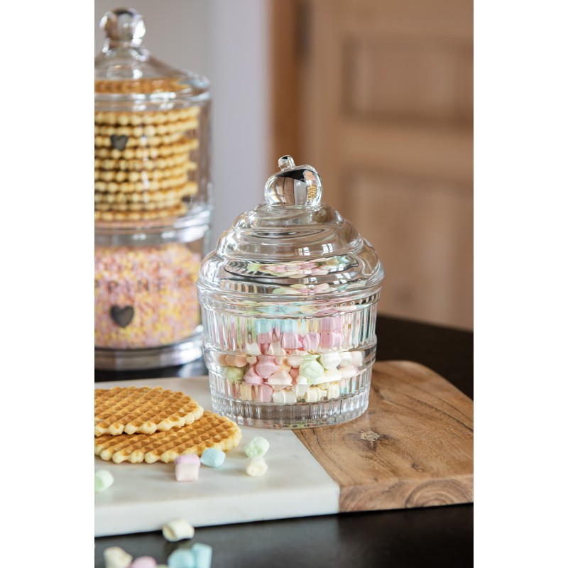 Clayre & Eef Glass Jar Ø 19x13 cm Glass Round