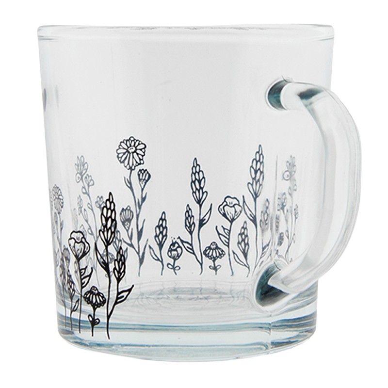 Clayre & Eef Theeglas  200 ml Glas Bloemen