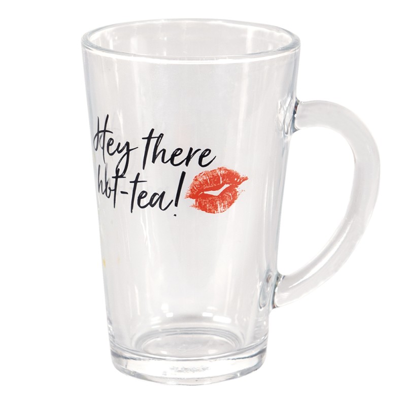 Clayre & Eef Mug 300 ml Verre Lèvres Hey there hot tea!