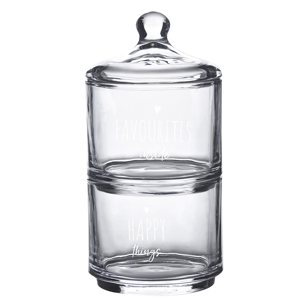 Clayre & Eef Voorraadpot Deksel Ø 10x21 cm Glas Hart afbeelding