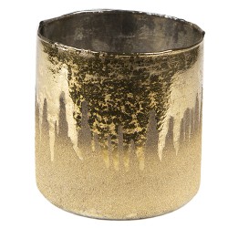 Clayre & Eef Portacandela Ø 10x10 cm Color oro Marrone Vetro