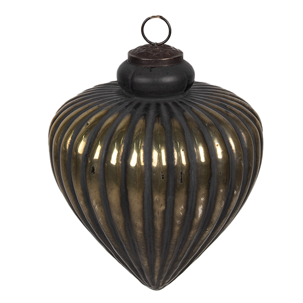 Clayre&Eef KerstbalØ 20x20 cm Zwart Glas afbeelding