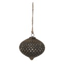 Clayre & Eef Weihnachtskugel Ø 10x13 cm Schwarz Glas