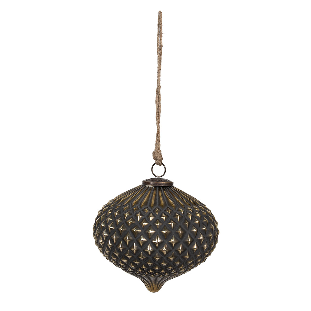 Kerstbal Ø 10X13 Cm Zwart Glas-image