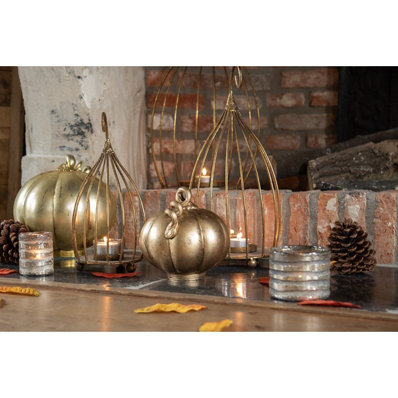 Clayre & Eef Decorazione Zucca Ø 21x22 cm Color oro Vetro