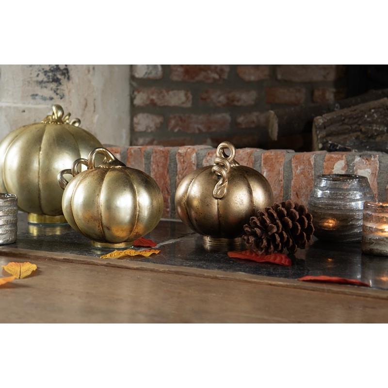 Clayre & Eef Decorazione Zucca Ø 15x15 cm Color rame Vetro