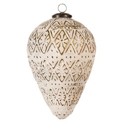 Clayre & Eef Palla di natale 21 cm Bianco Vetro