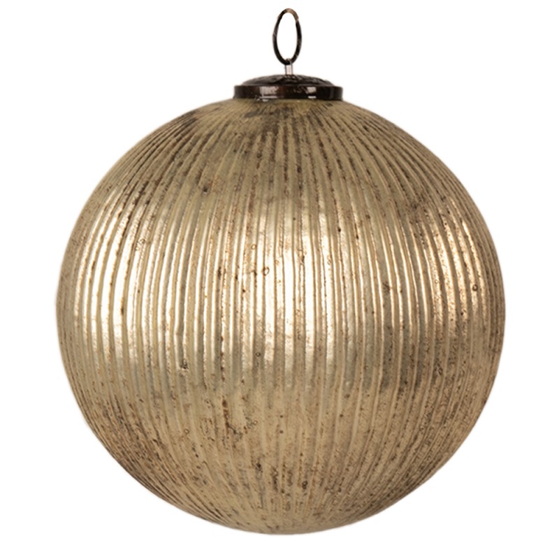 Clayre & Eef Palla di natale Ø 26x26 cm Color oro Vetro Rotondo