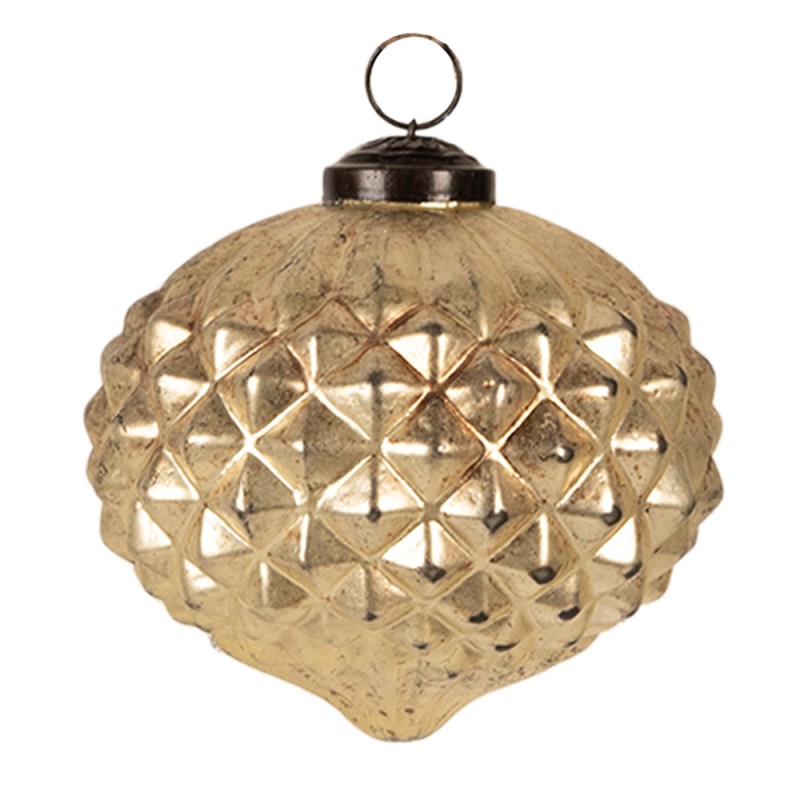 Clayre & Eef Boule de Noël Ø 10x10 cm Couleur or Verre