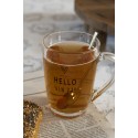 Clayre & Eef Theeglas  300 ml Glas Hart Hello new day