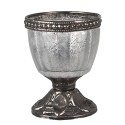 Clayre & Eef Tealight Holder Ø 6x8 cm Silver colored Glass