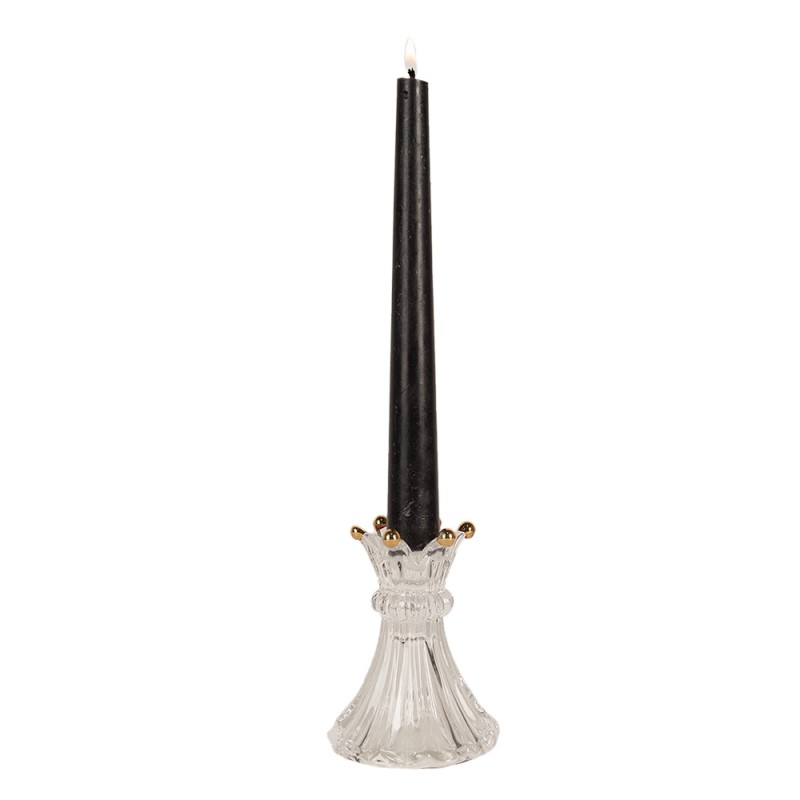 Clayre & Eef Candle holder Ø 16x17 cm Transparent Glass