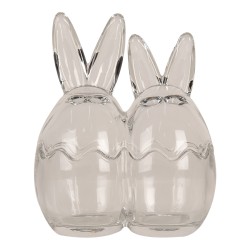 Clayre & Eef Glass Jar Egg 14x8x17 cm Transparent Glass
