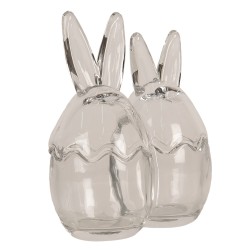 Clayre & Eef Glass Jar Egg 14x8x17 cm Transparent Glass