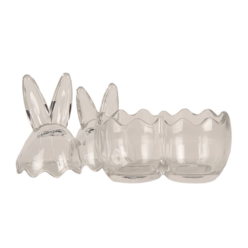 Clayre & Eef Glazen potje Ei 14x8x17 cm Transparant Glas