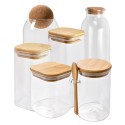Clayre & Eef Voorraadpot  8x8x10 cm Transparant Glas