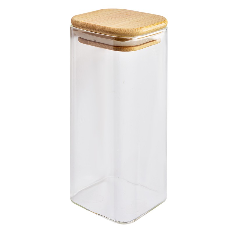 Clayre & Eef Storage Jar 6x6x15 cm Transparent Glass