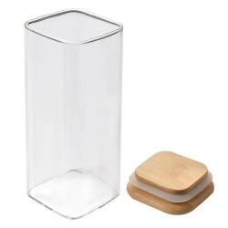 Clayre & Eef Storage Jar 6x6x15 cm Transparent Glass