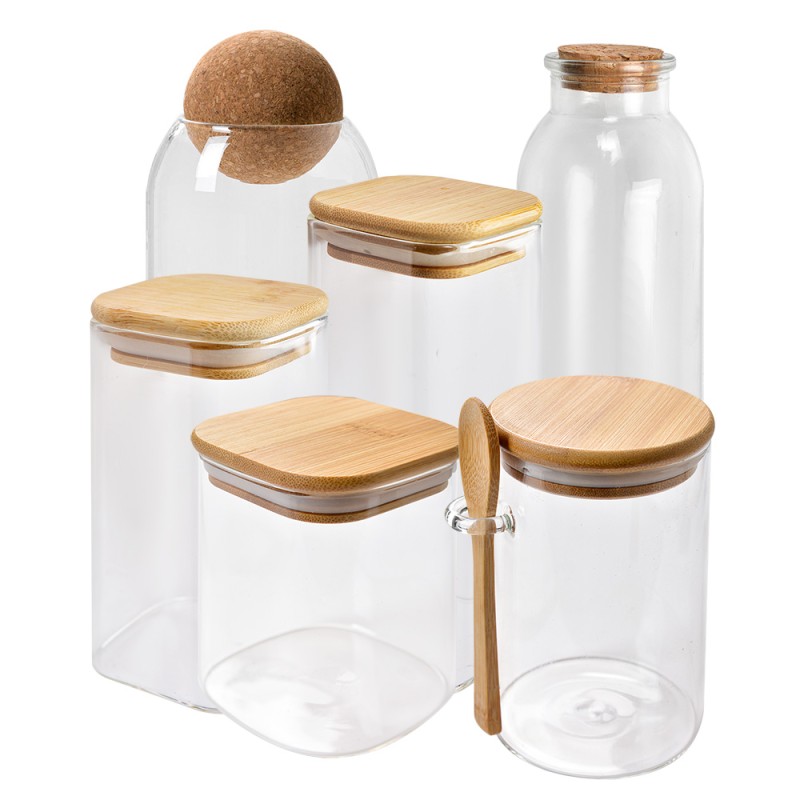 Clayre & Eef Storage Jar 11x9x14 cm Transparent Glass