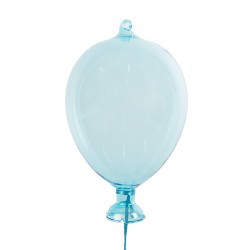 Clayre & Eef Décoration pendentif Ballon Ø 10x17 cm Bleu Verre