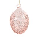 Clayre & Eef Paashanger Ei Ø 6x9 cm Roze Glas