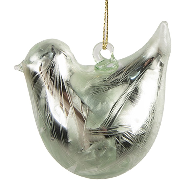 Clayre & Eef Anhänger Vogel 7 cm Grün Glas