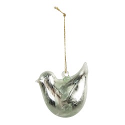 Clayre & Eef Ciondolo Uccello 7 cm Verde Vetro