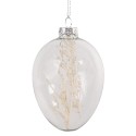 Clayre & Eef Easter Pendant Ø 7x10 cm Transparent Glass