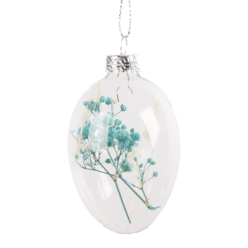 Clayre & Eef Paashanger Ei Ø 5x8 cm Transparant Glas