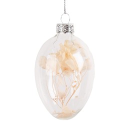 Clayre & Eef Osteranhänger Ei Ø 5x8 cm Transparant Glas