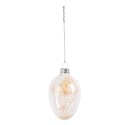 Clayre & Eef Pendentif de Pâques Œuf Ø 5x8 cm Transparent Verre