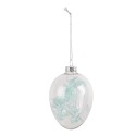 Clayre & Eef Easter Pendant Egg Ø 7x10 cm Transparent Glass