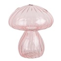 Clayre & Eef Decorative Figurine Mushroom Ø 13x15 cm Pink Glass