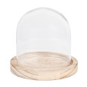 Clayre & Eef Cloche Ø 13x11 cm Marron Bois Verre Rond