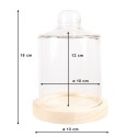 Clayre & Eef Cloche Ø 13x18 cm Marron Bois Verre Rond