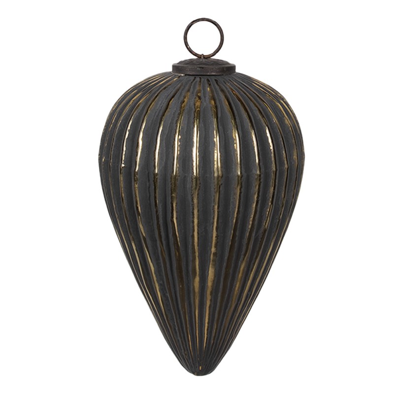 Clayre & Eef Palla di natale Ø 15x26 cm Nero Vetro