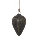 Clayre & Eef Palla di natale Ø 14x20 cm Nero Vetro