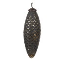 Clayre & Eef Kerstbal 6x5x17 cm Zwart Glas
