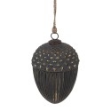 Clayre & Eef Boule de Noël Ø 15x21 cm Noir Verre