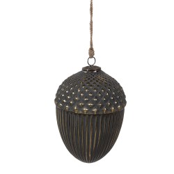 Clayre & Eef Palla di natale Ø 18x27 cm Nero Vetro