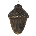 Clayre & Eef Boule de Noël Ø 6x8 cm Noir Verre