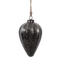 Clayre & Eef Christmas Bauble Ø 14x19 cm Black Glass