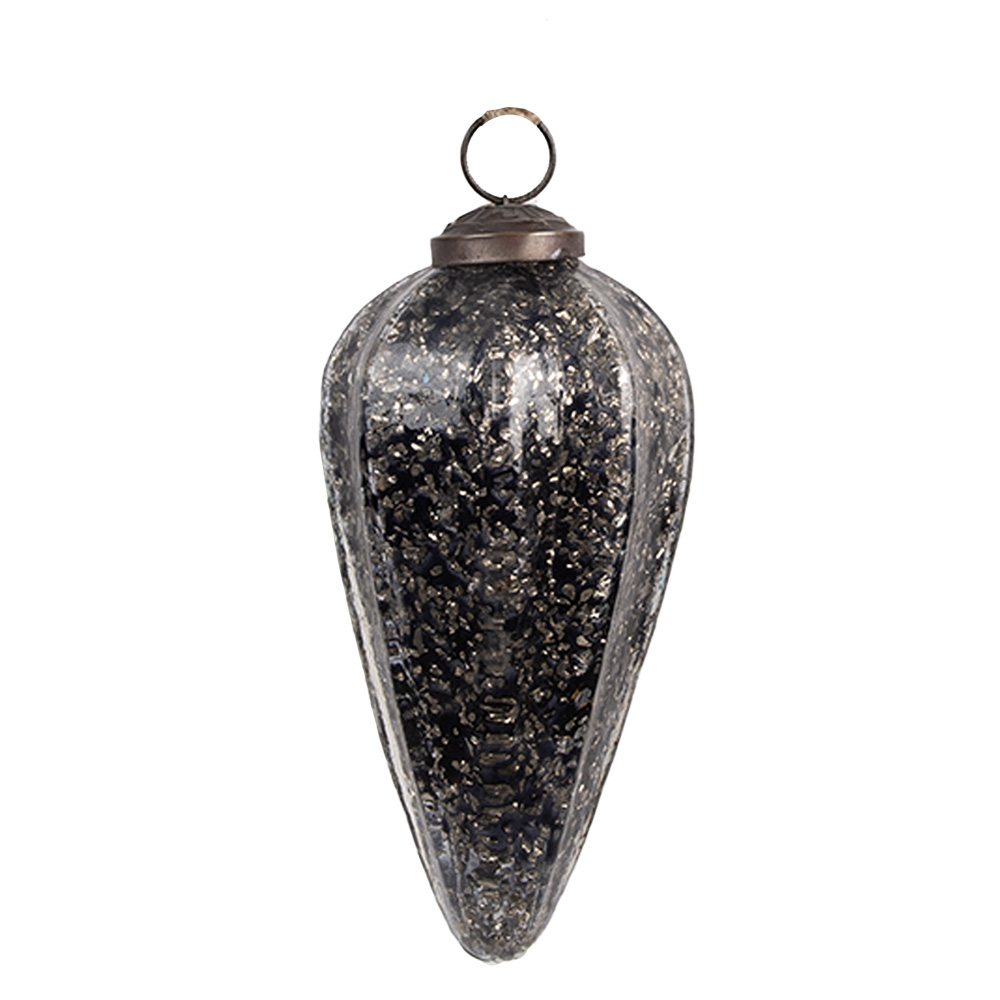 Clayre&Eef KerstbalØ 6x13 cm Zwart Glas afbeelding