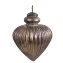 Clayre & Eef Boule de Noël Ø 10x12 cm Gris Marron Verre