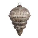 Clayre & Eef Boule de Noël Ø 15x20 cm  Couleur argent Brun Verre