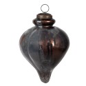 Clayre & Eef Weihnachtskugel Ø 10x15 cm Grau Glas