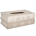 Clayre & Eef Tissue box  27x16x10 cm Beige Hout Rechthoek Boeken
