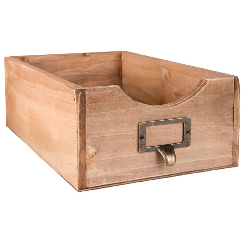 Clayre & Eef Zeitschriftenhalter 18x29x10 cm Braun Holz Rechteck