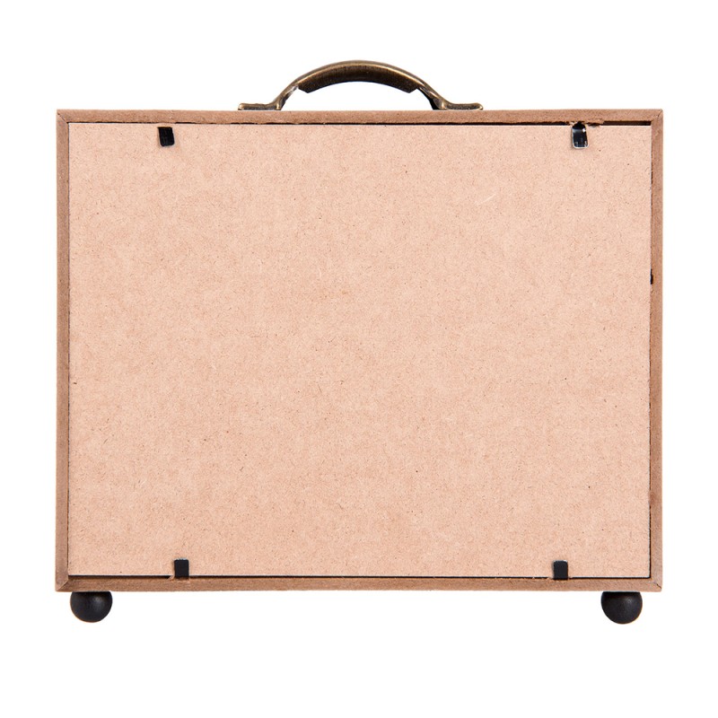 Clayre & Eef Tirelire 18x7x17 cm Marron MDF Verre Rectangle