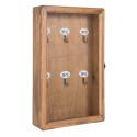 Clayre & Eef Schlüsselkasten 24x7x38 cm Braun Holz Glas Rechteck